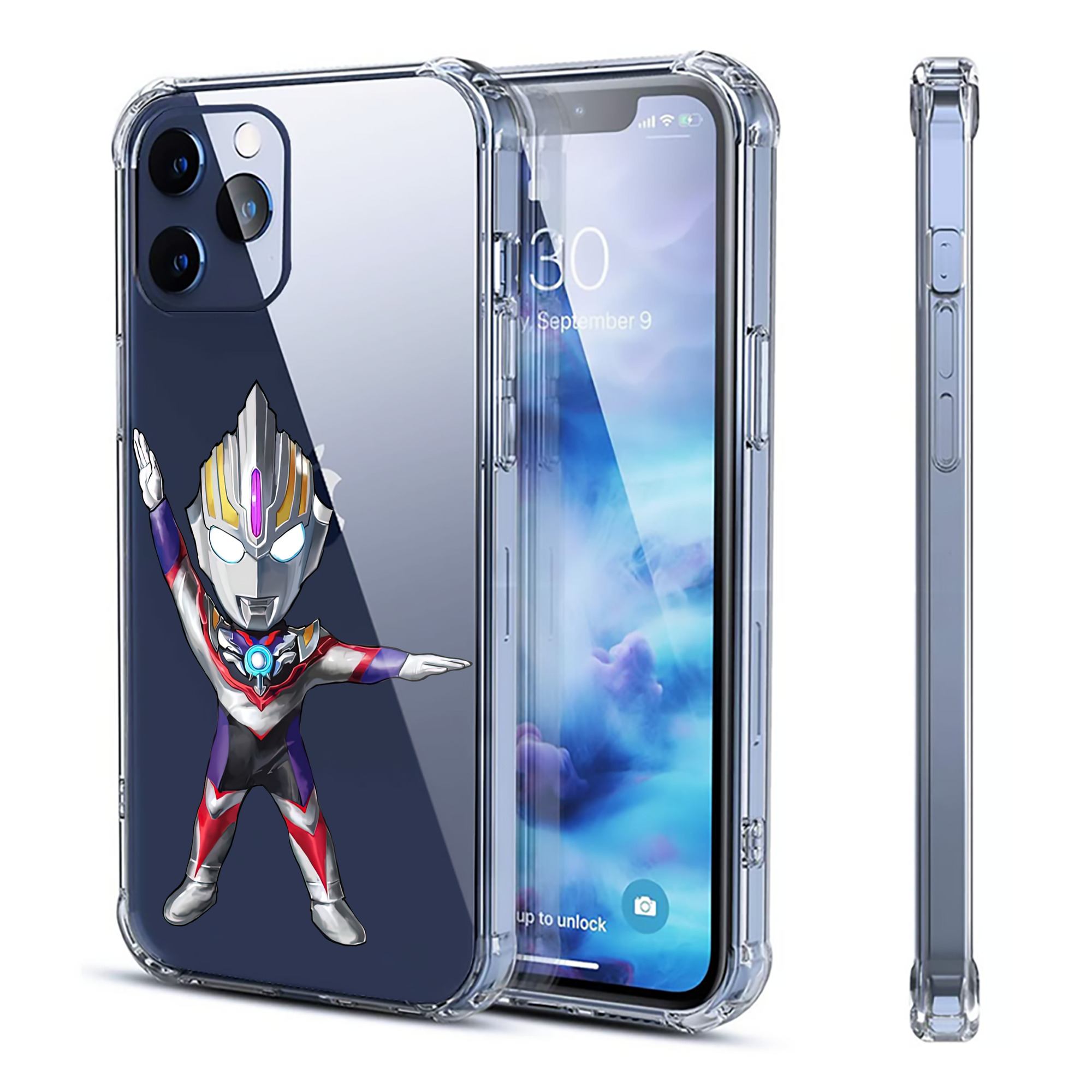 （画像用） ウルトラマン Ultraman 【iPhone 12シリーズ対応】透明スマホケース（クリアソフトケース）
